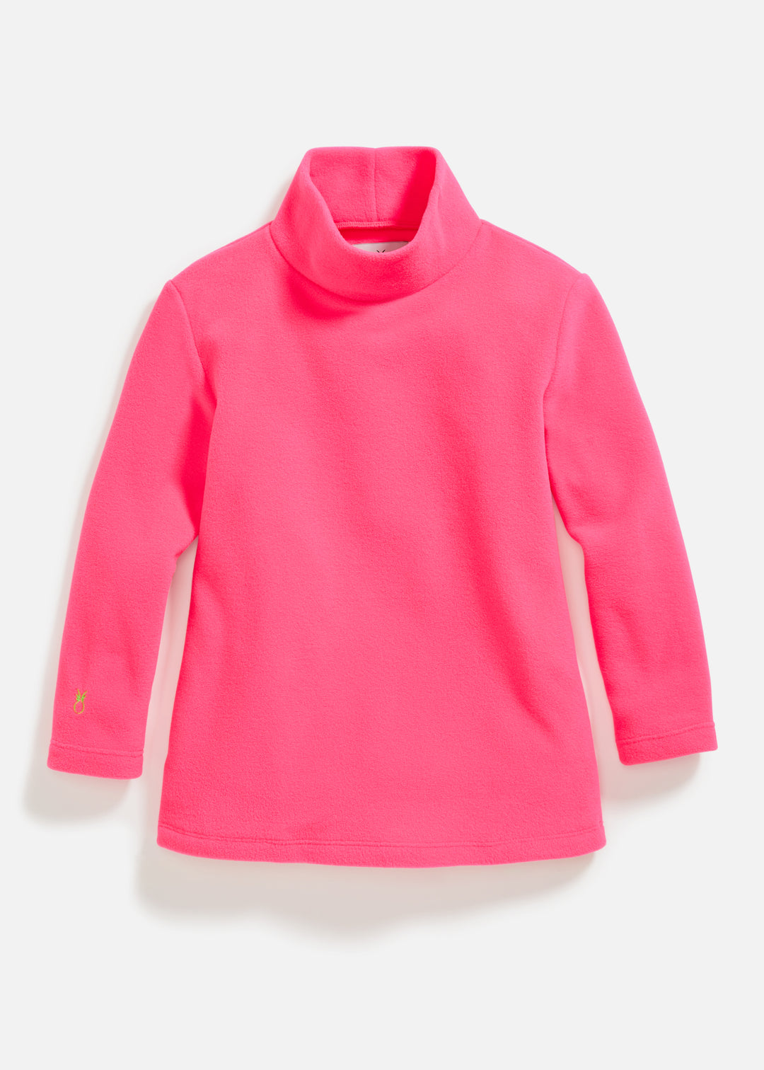 Greenbriar Girls Turtleneck in Vello Fleece (Neon Pink)