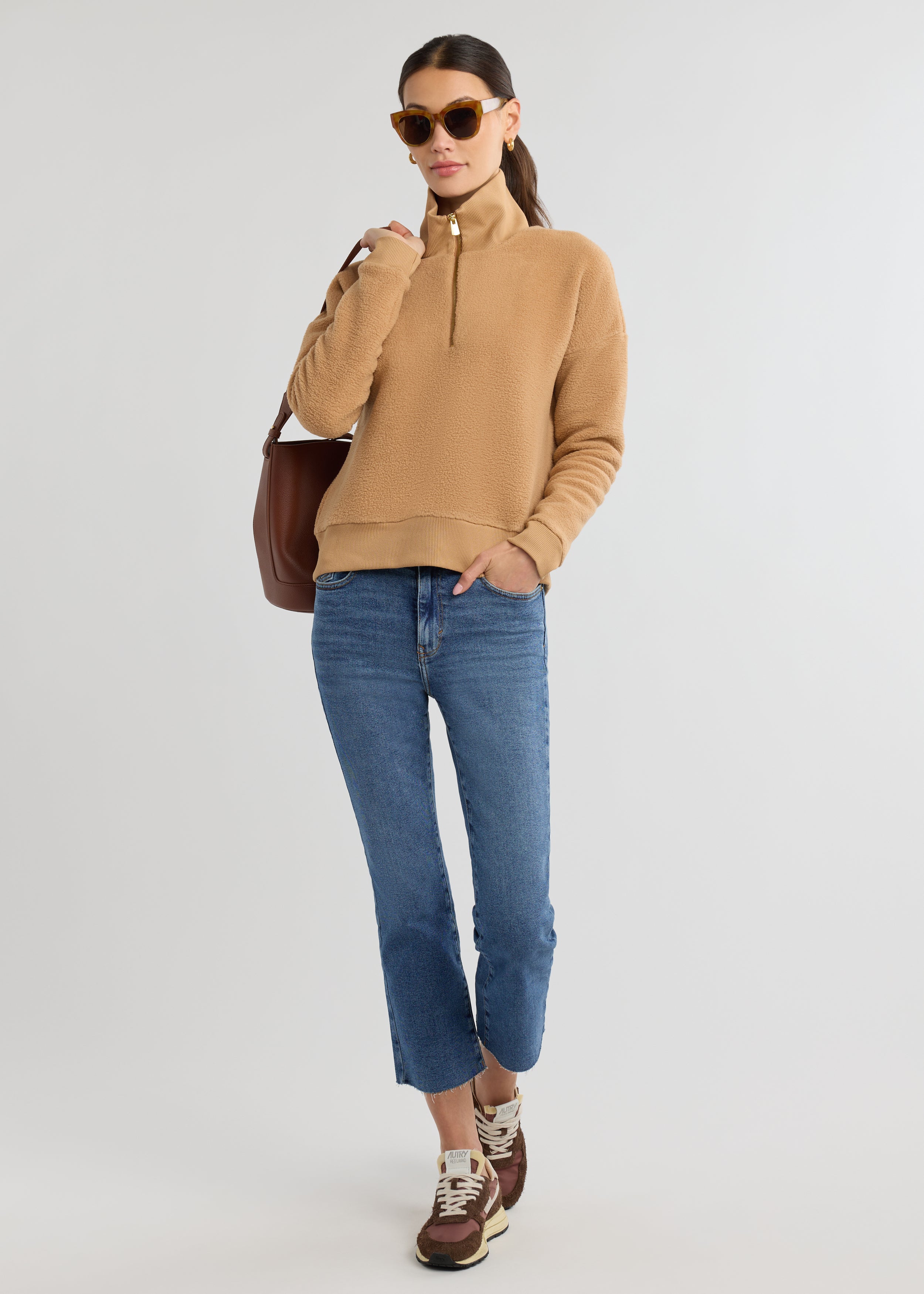 Dudley Pullover in Sherpa Fleece (Camel) – Dudley Stephens