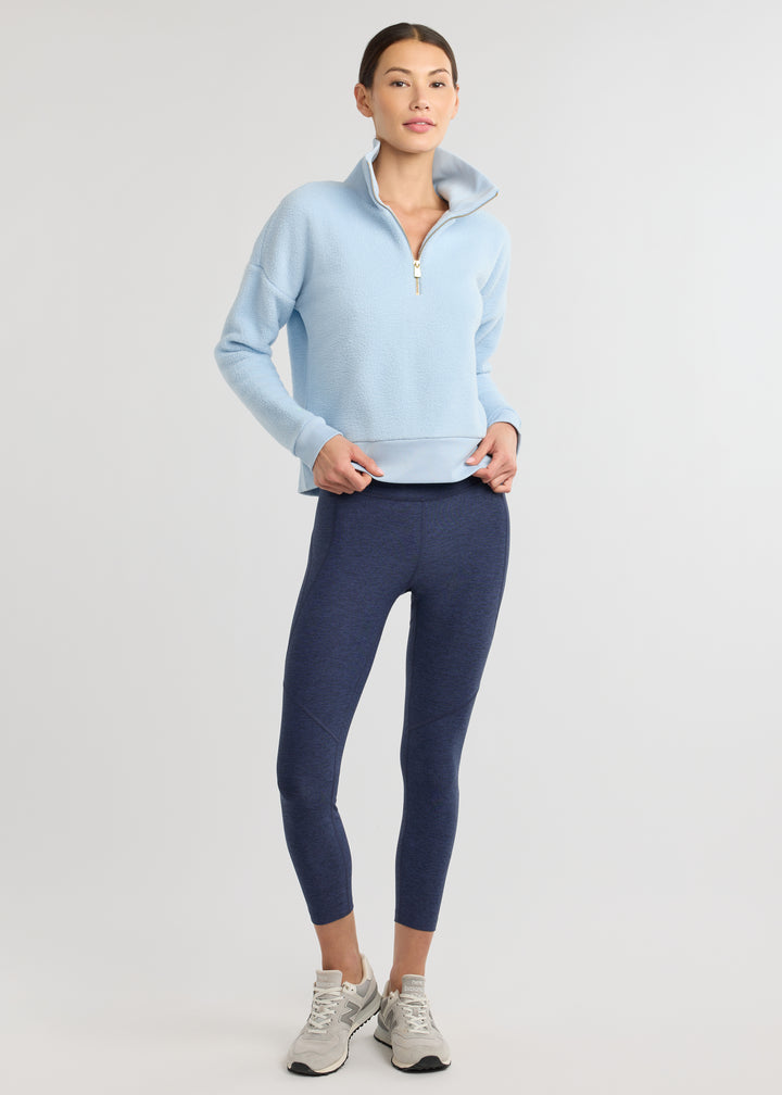 Dudley Pullover in Sherpa Fleece (Ice Blue)