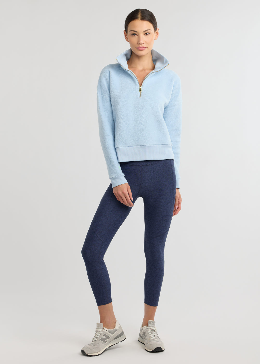 Dudley Pullover in Sherpa Fleece (Ice Blue)