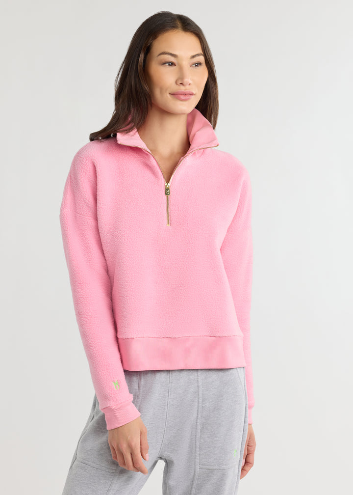 Dudley Pullover in Sherpa Fleece (Prism Pink)