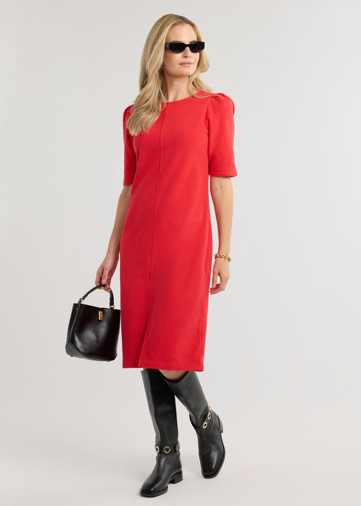 Duncan Dress in Terry Fleece (Red)