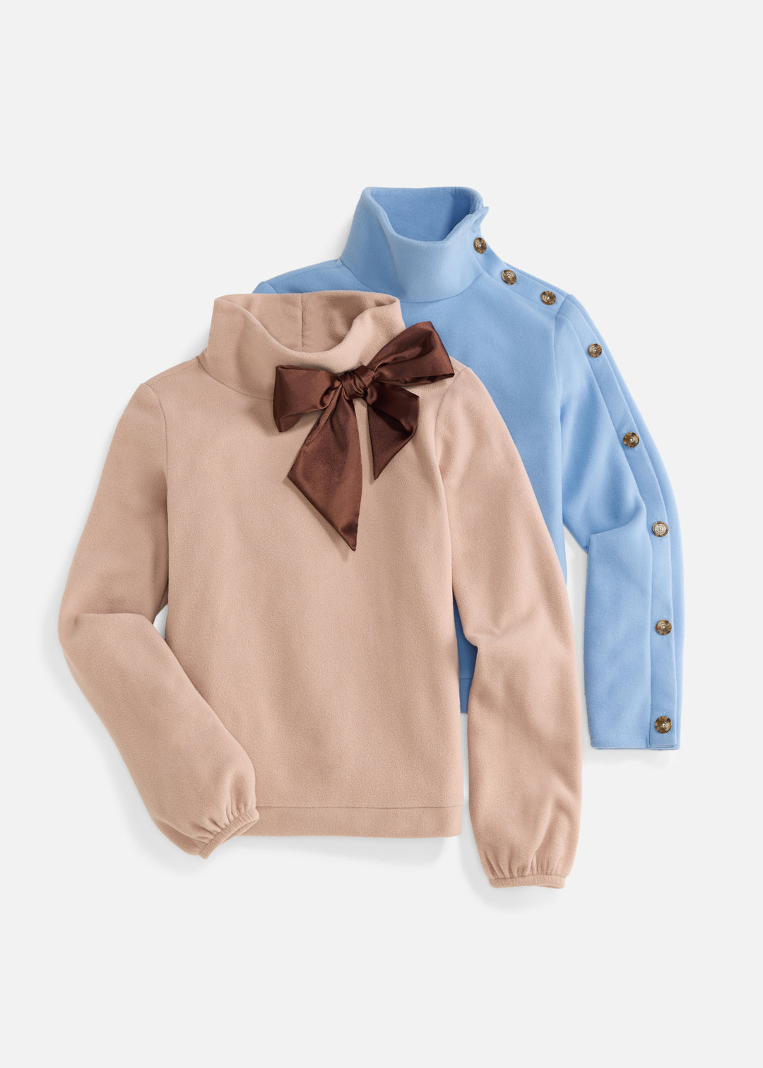 Peggy Bow Top in Vello Fleece (Khaki)