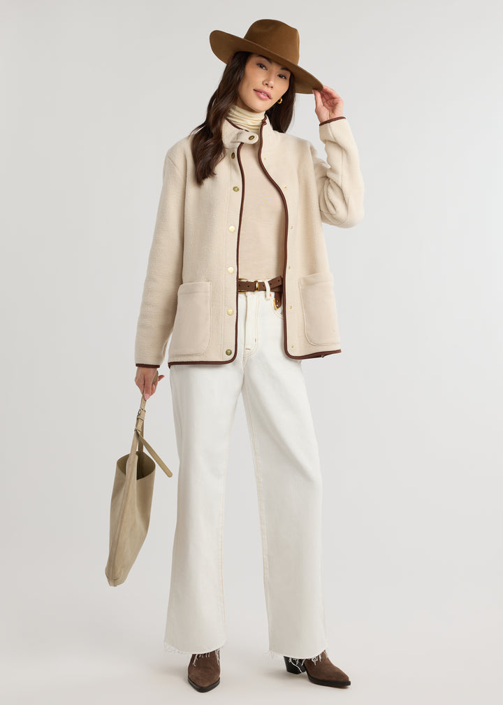 Everly Jacket in Sherpa Fleece (Oatmeal)