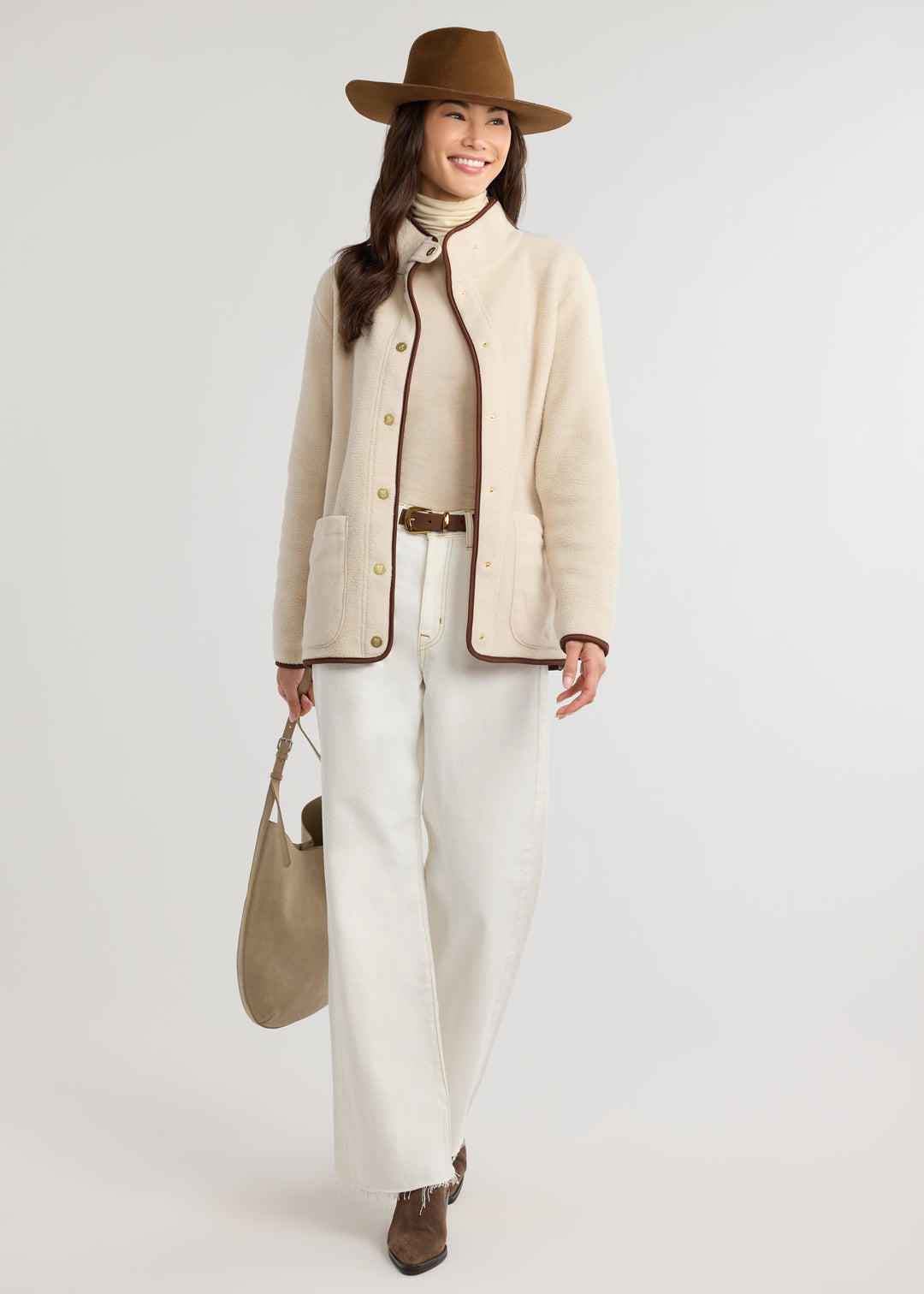 Everly Jacket in Sherpa Fleece (Oatmeal)