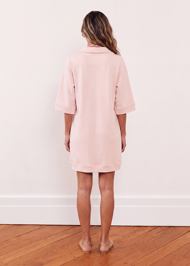 Palm Court Coverup in French Terry (Powder Blush)