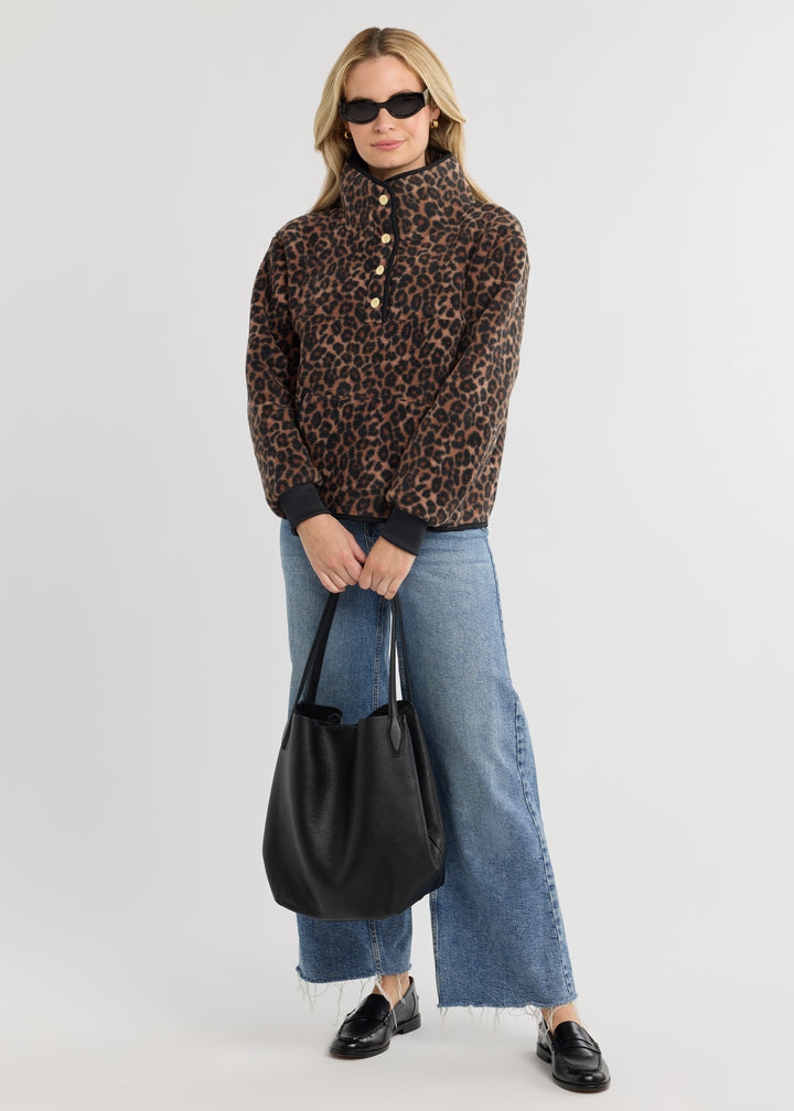 Finlay Pullover in Sherpa Fleece (Leopard)