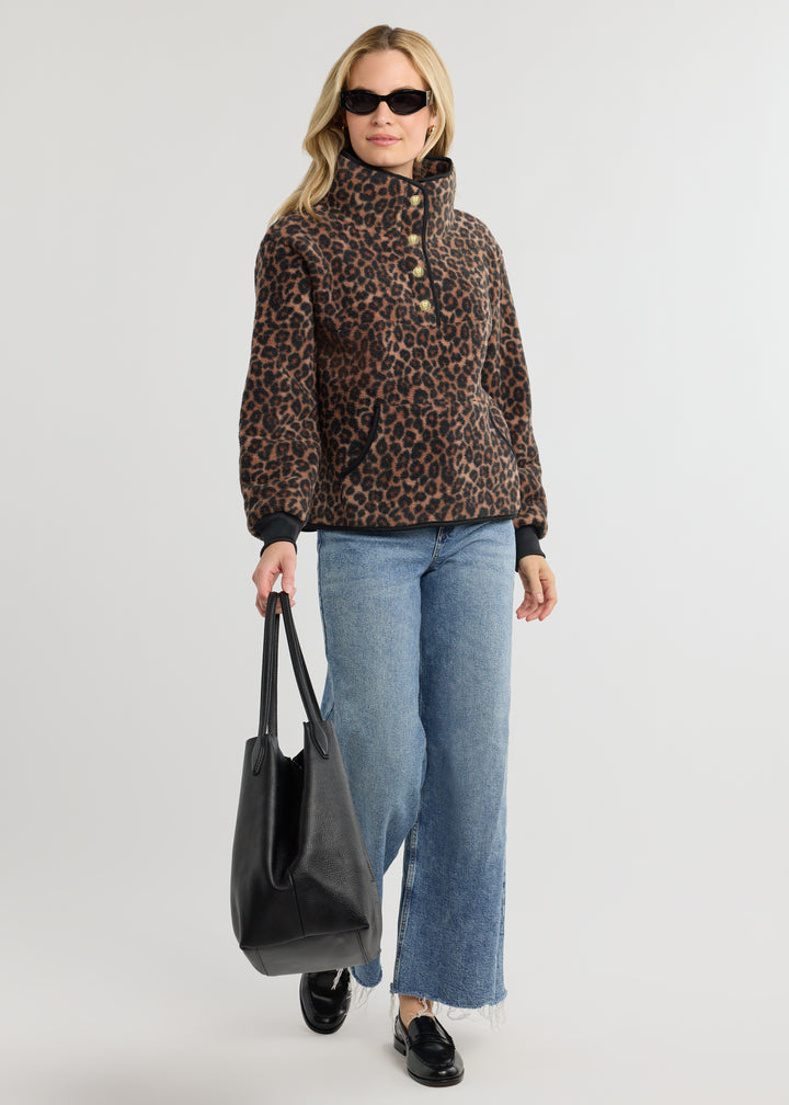 Finlay Pullover in Sherpa Fleece (Leopard)