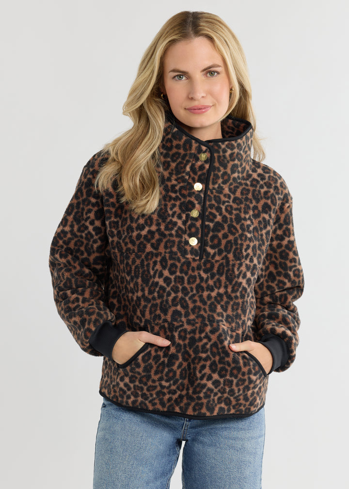 Finlay Pullover in Sherpa Fleece (Leopard)