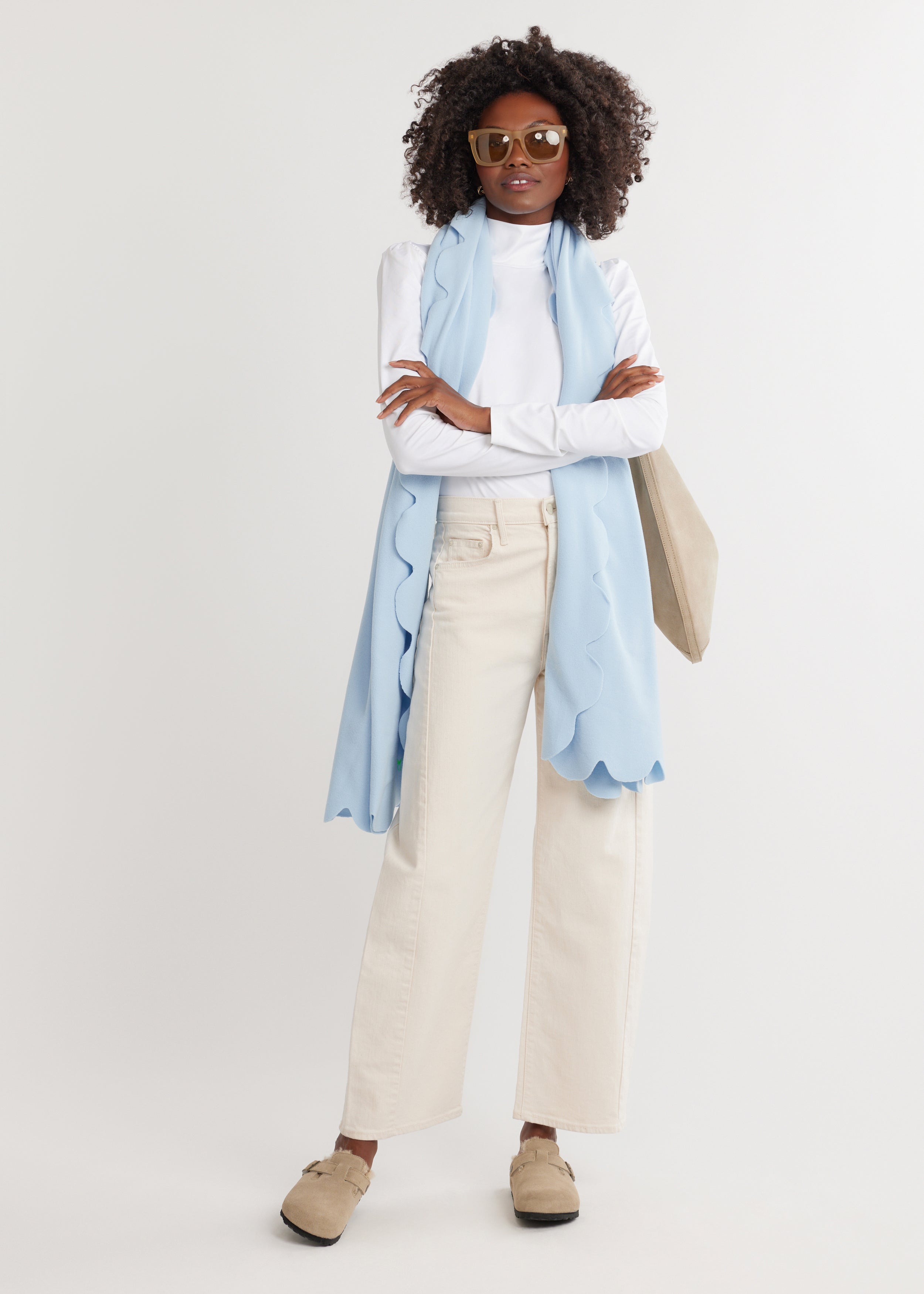 Five Mile River Scarf in Vello Fleece (Ice Blue) – Dudley Stephens