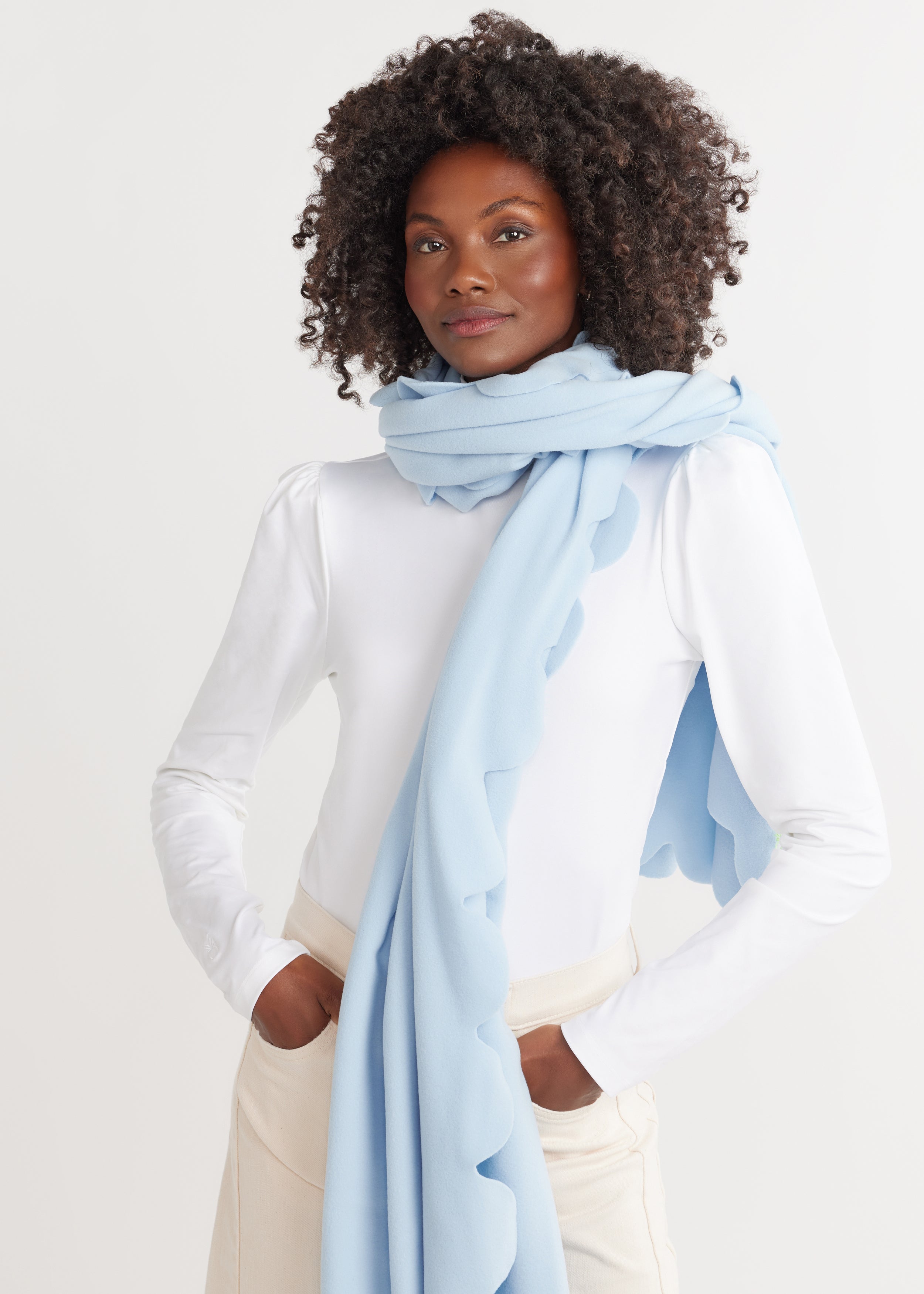 Five Mile River Scarf in Vello Fleece (Ice Blue) – Dudley Stephens