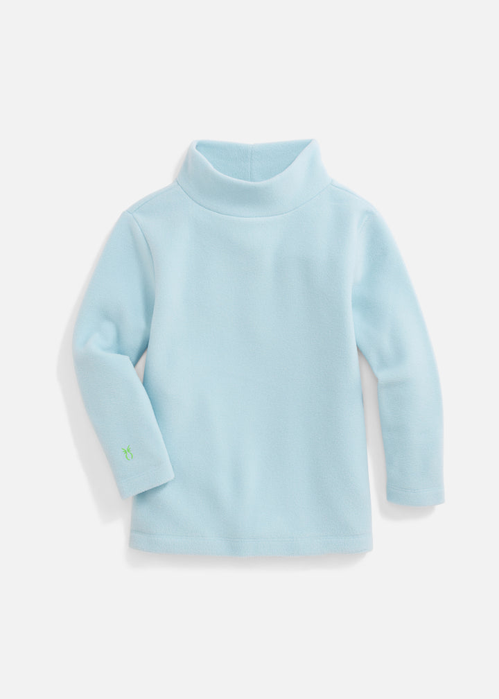 Greenbriar Girls Turtleneck in Vello Fleece (Ice Blue)
