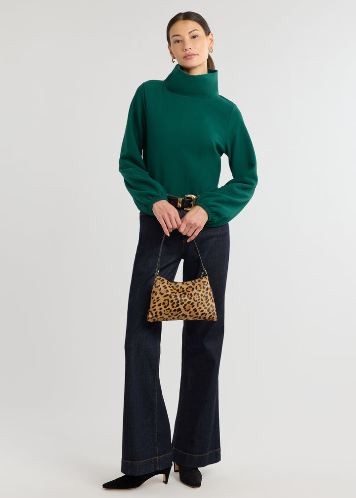Grace Street Turtleneck in Vello Fleece (Emerald)