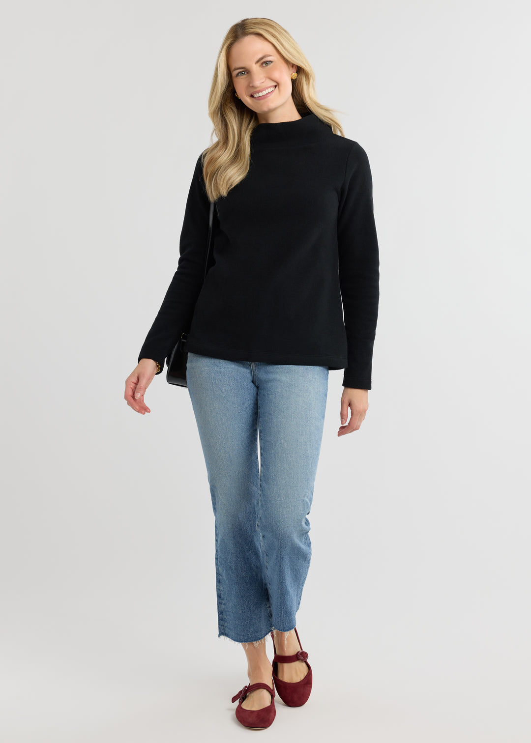 Greenpoint Boatneck in Vello Fleece (Black)