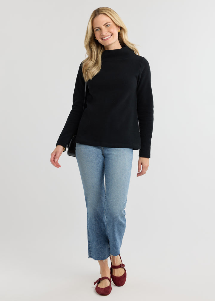Greenpoint Boatneck in Vello Fleece (Black)