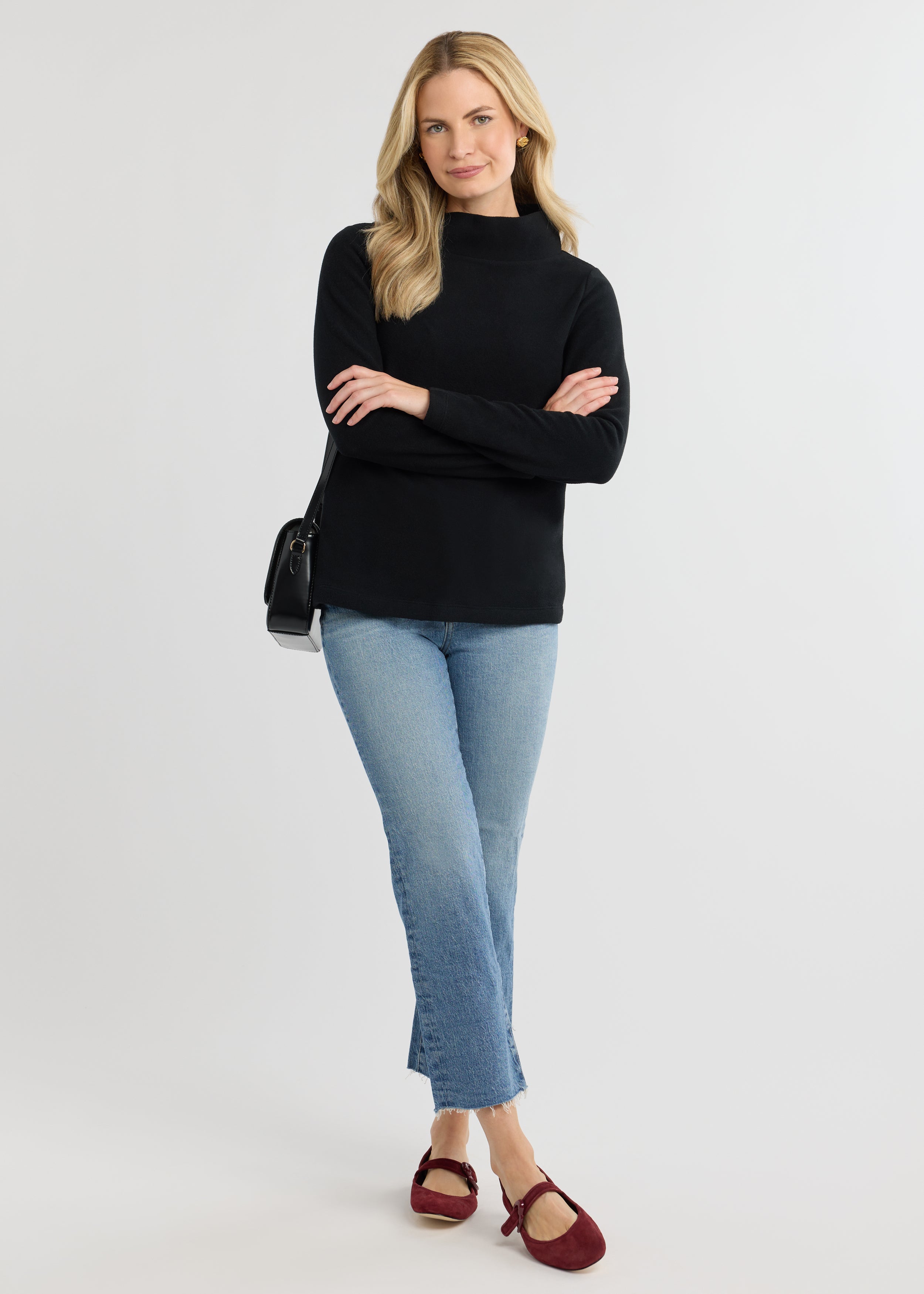 Greenpoint Boatneck in Vello Fleece (Black) – Dudley Stephens