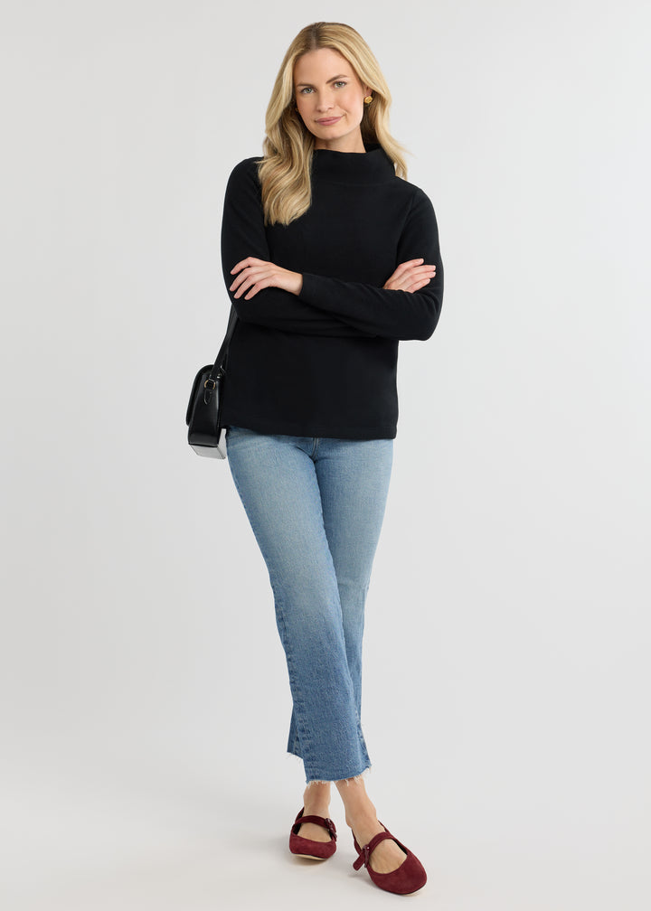 Greenpoint Boatneck in Vello Fleece (Black)