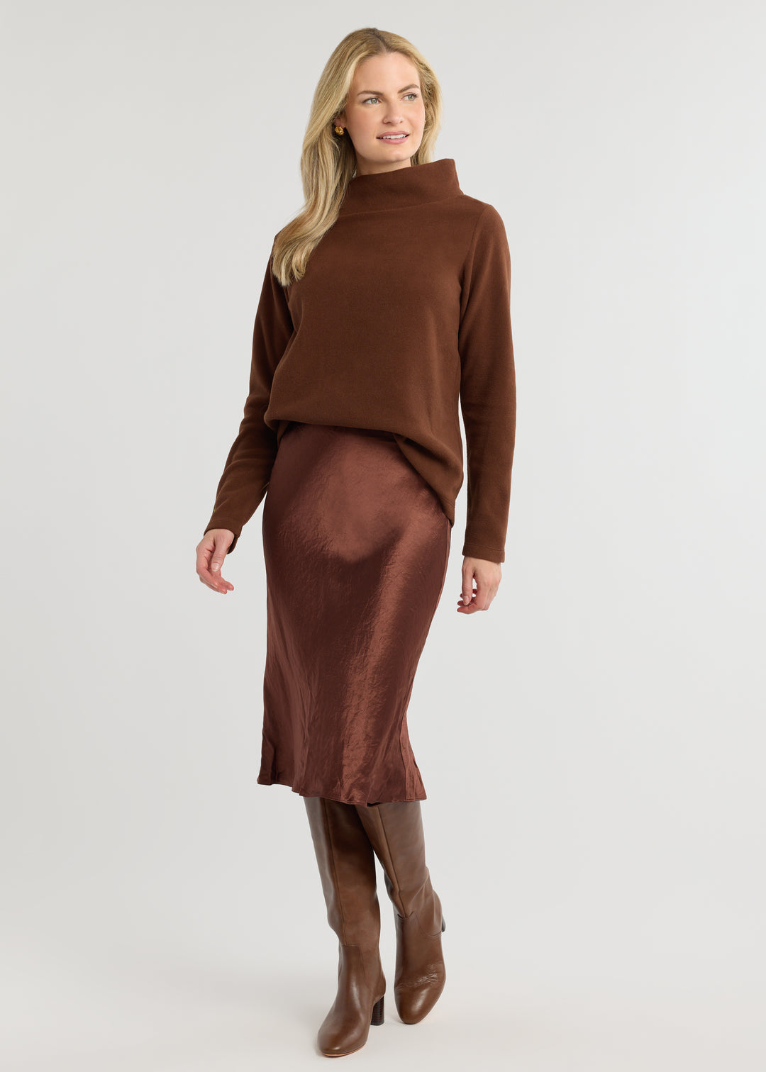 Greenpoint Boatneck in Vello Fleece (Cocoa)