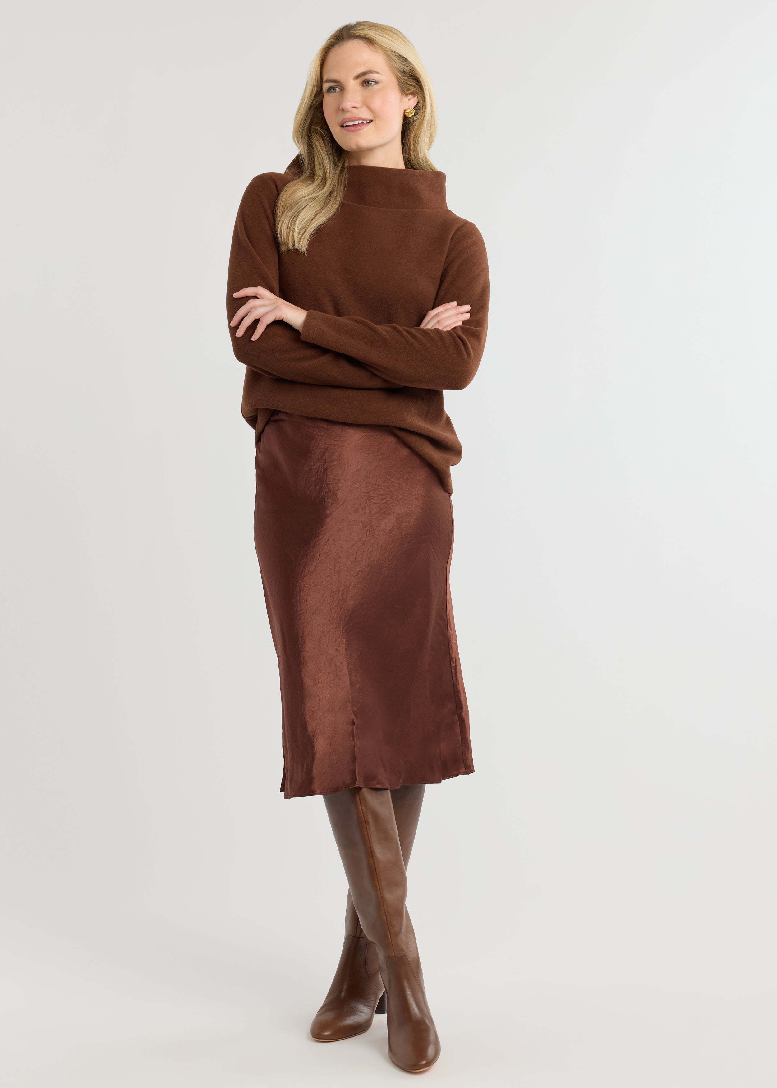 Greenpoint Boatneck in Vello Fleece (Cocoa) – Dudley Stephens