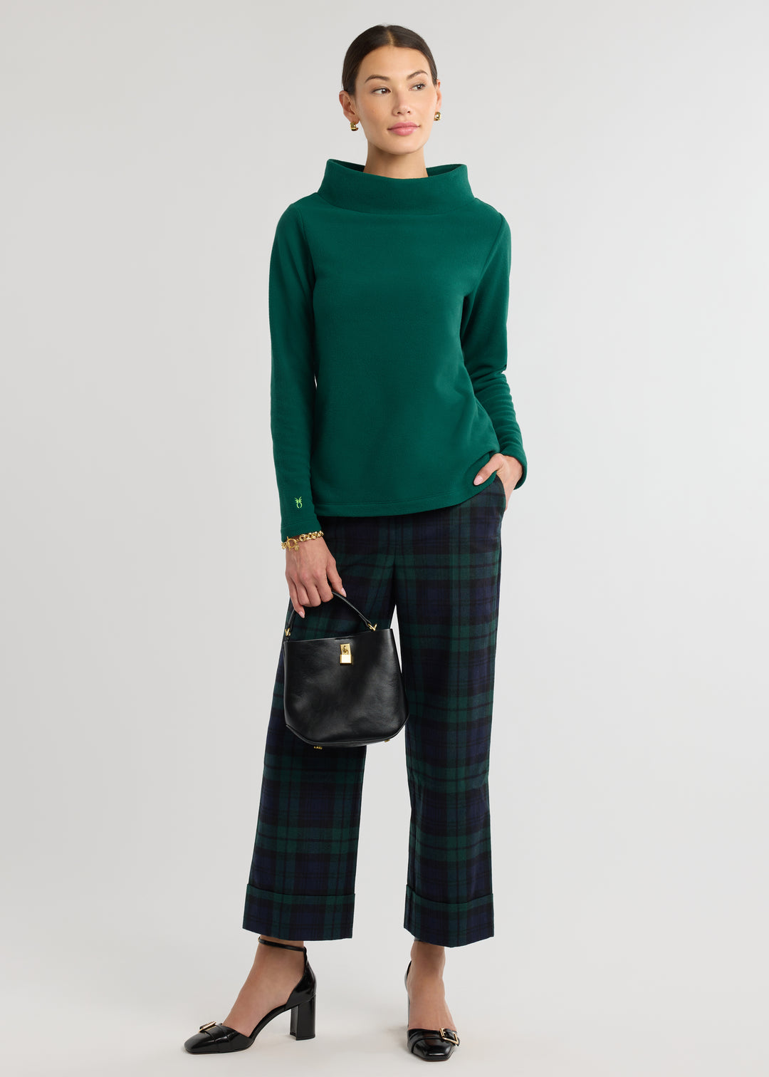 Greenpoint Boatneck in Vello Fleece (Emerald)