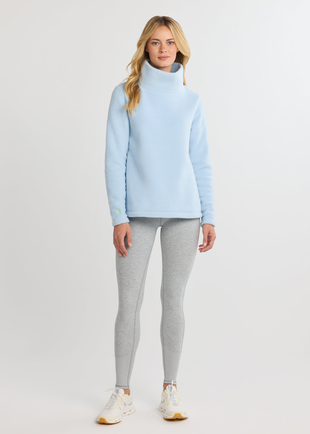 Greenpoint Turtleneck in Sherpa Fleece (Ice Blue)