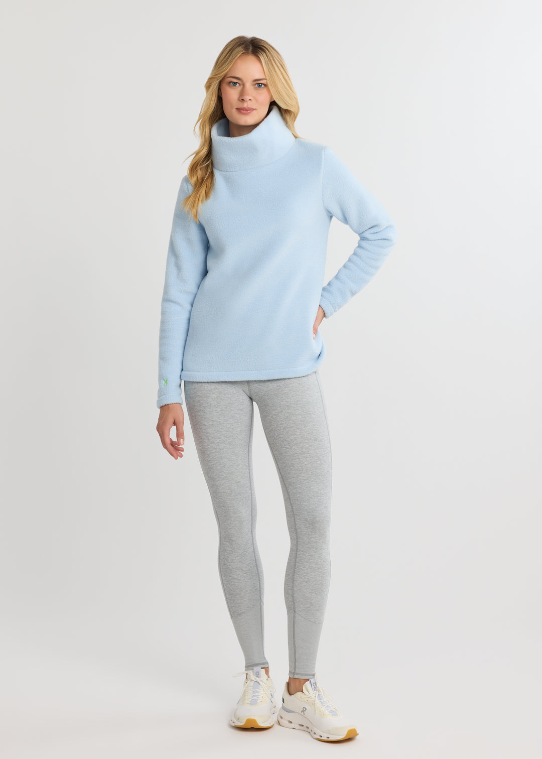 Greenpoint Turtleneck in Sherpa Fleece (Ice Blue)