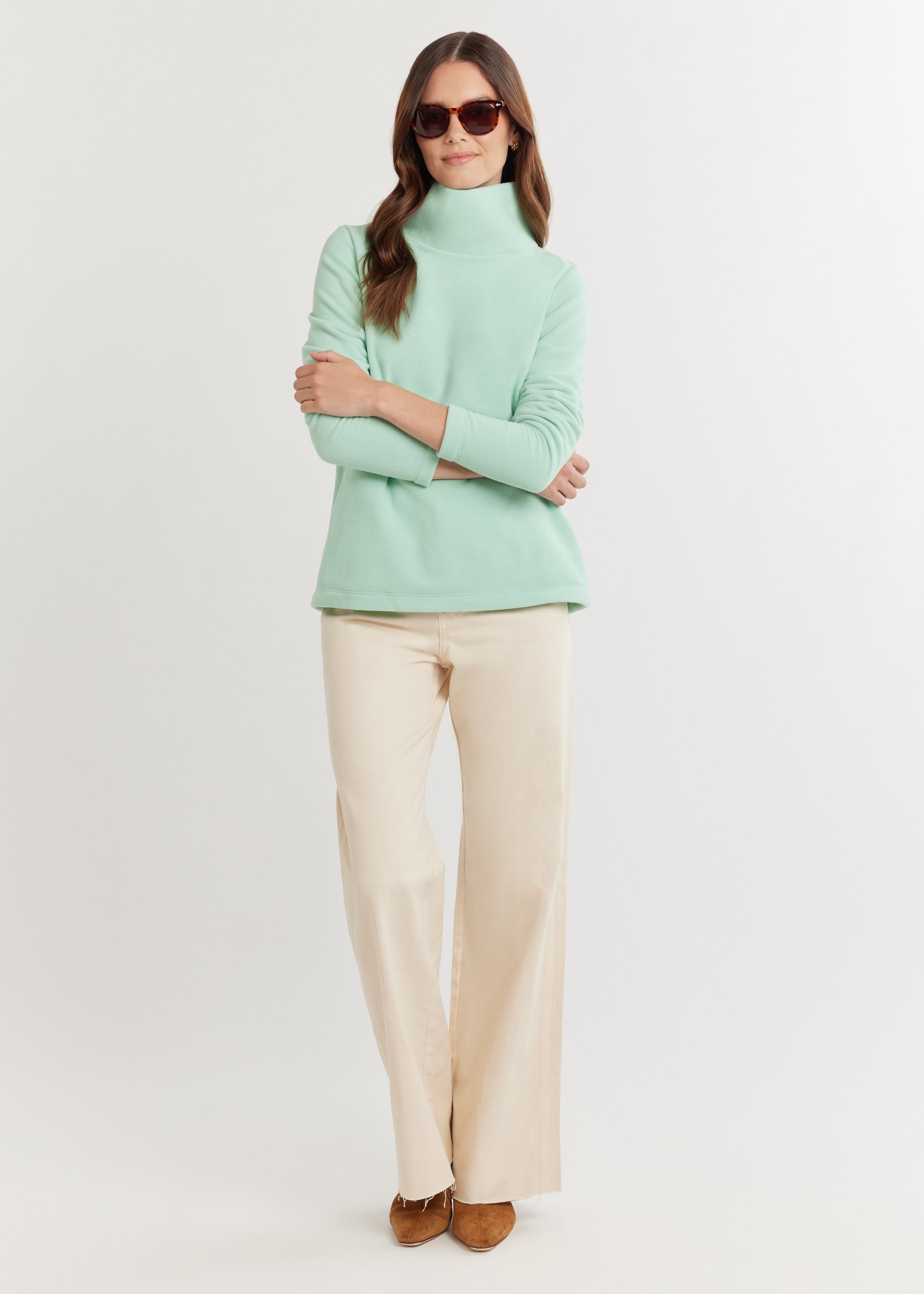 2837y美品 45R 育てるシェットランドニット ケーブル モックネック紺色 Greenpoint Turtleneck in Vello Fleece (Bundles of Joy) – Dudley