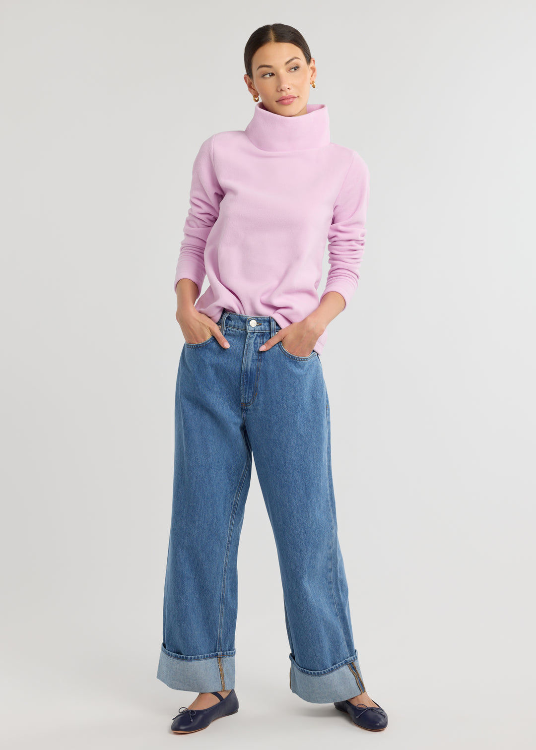 Greenpoint Turtleneck in Vello Fleece (Orchid Bouquet)