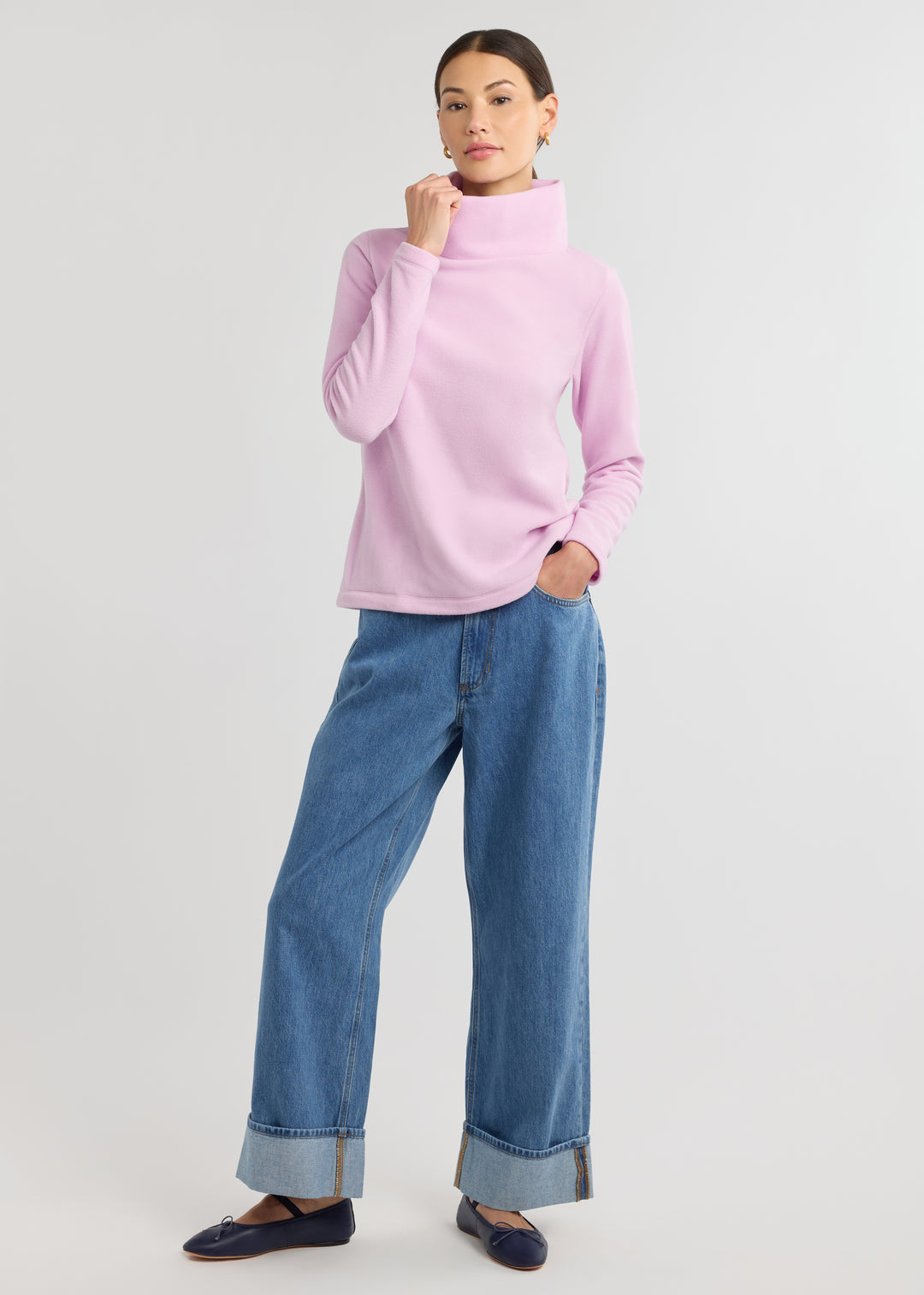 Greenpoint Turtleneck in Vello Fleece (Orchid Bouquet)