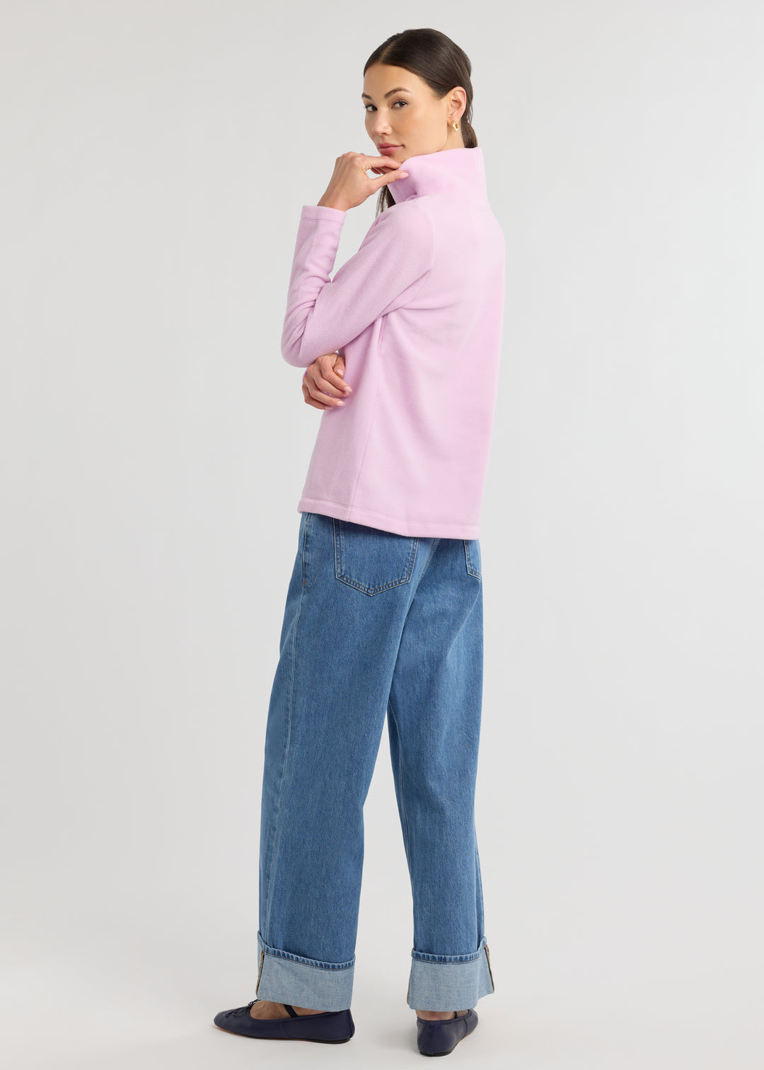 Greenpoint Turtleneck in Vello Fleece (Orchid Bouquet)