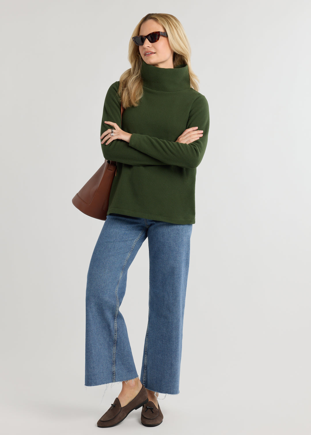 Greenpoint Turtleneck in Vello Fleece (Spruce)
