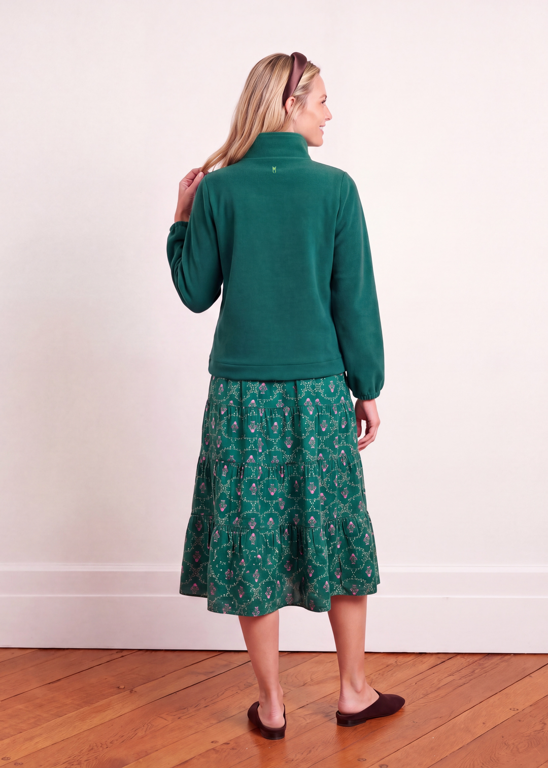 Grace Street Turtleneck in Vello Fleece (Emerald)