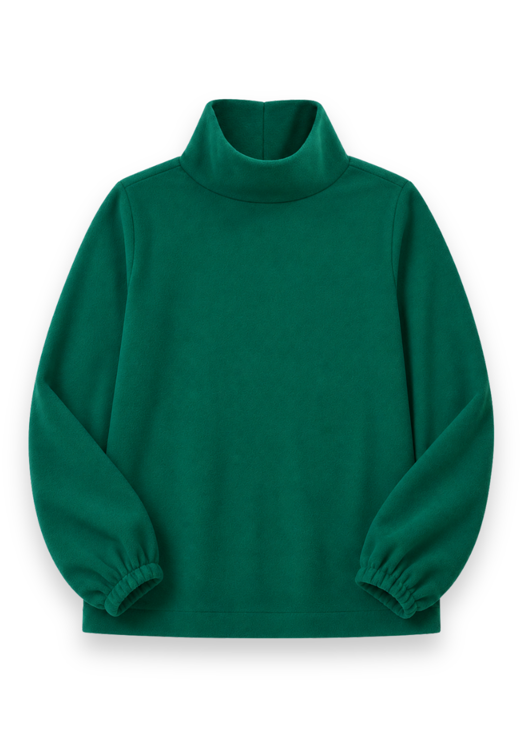 Grace Street Turtleneck in Vello Fleece (Emerald)