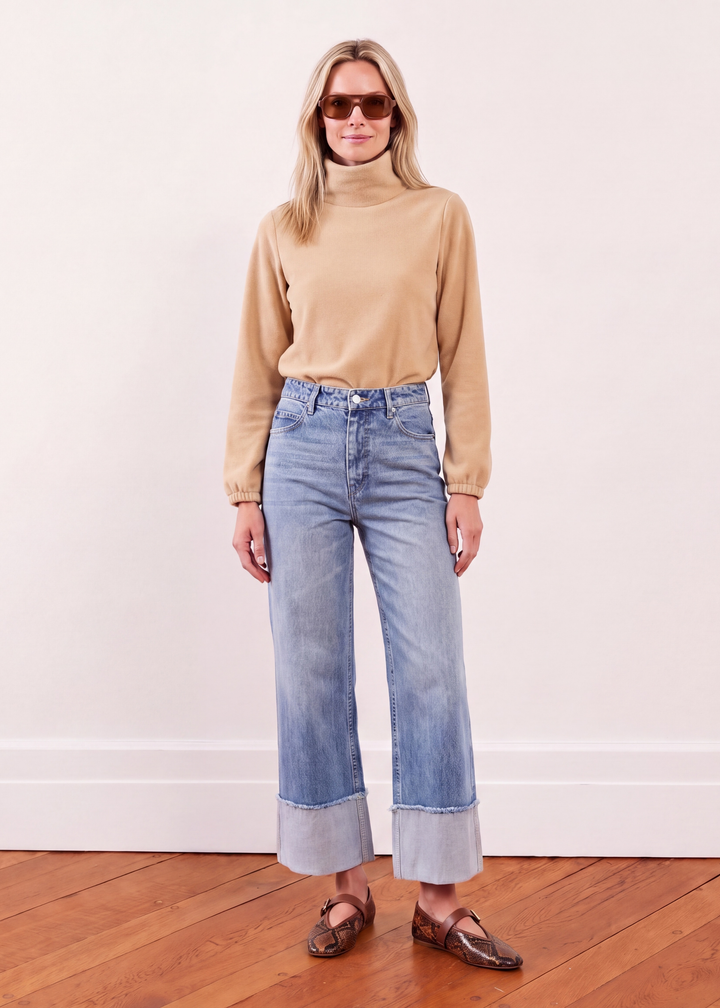 Grace Street Turtleneck in Vello Fleece (Hazelnut)