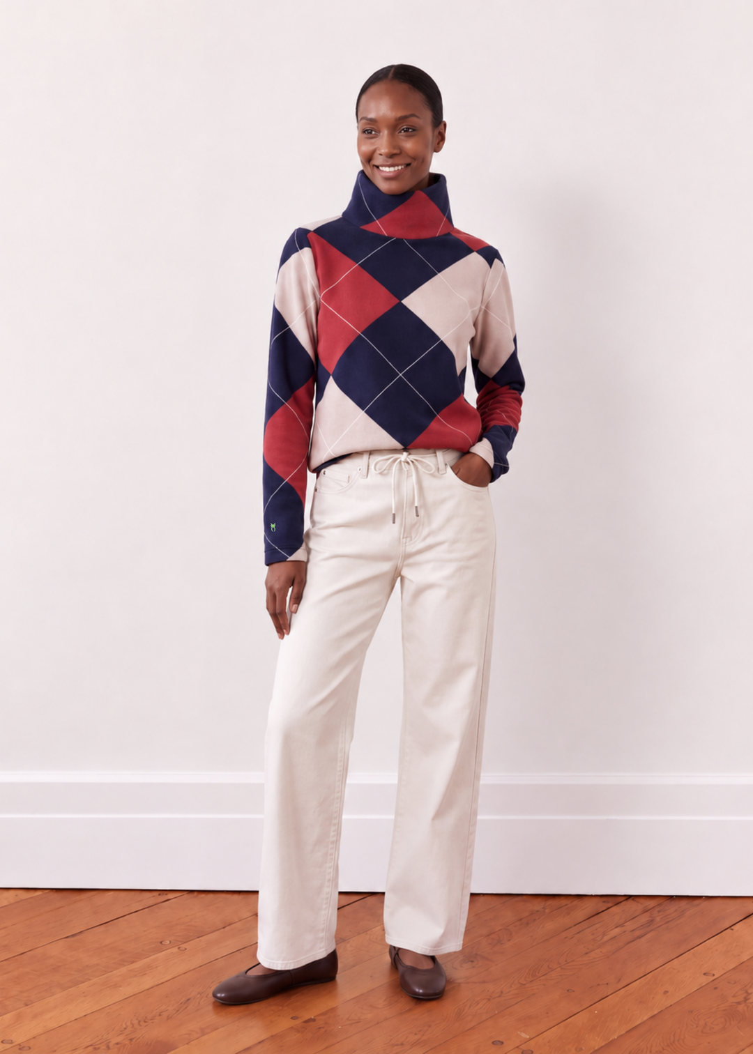 Greenpoint Turtleneck in Vello Fleece (Oversized Plaid)