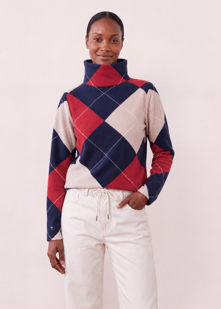 Greenpoint Turtleneck in Vello Fleece (Oversized Plaid)