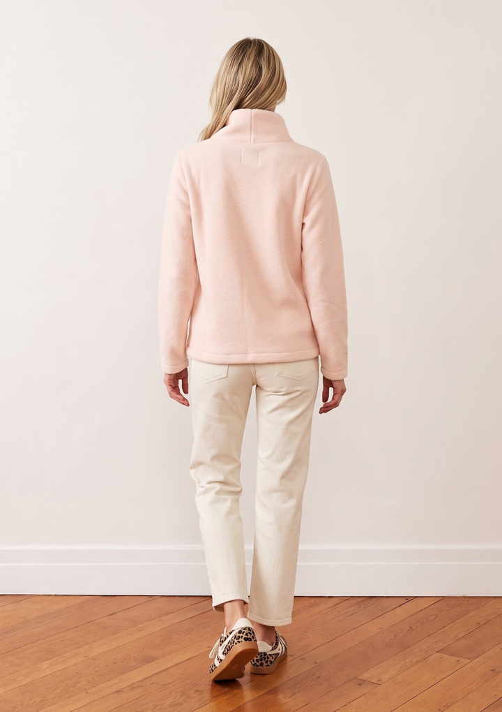 Greenpoint Turtleneck in Sherpa Fleece (Powder Blush)