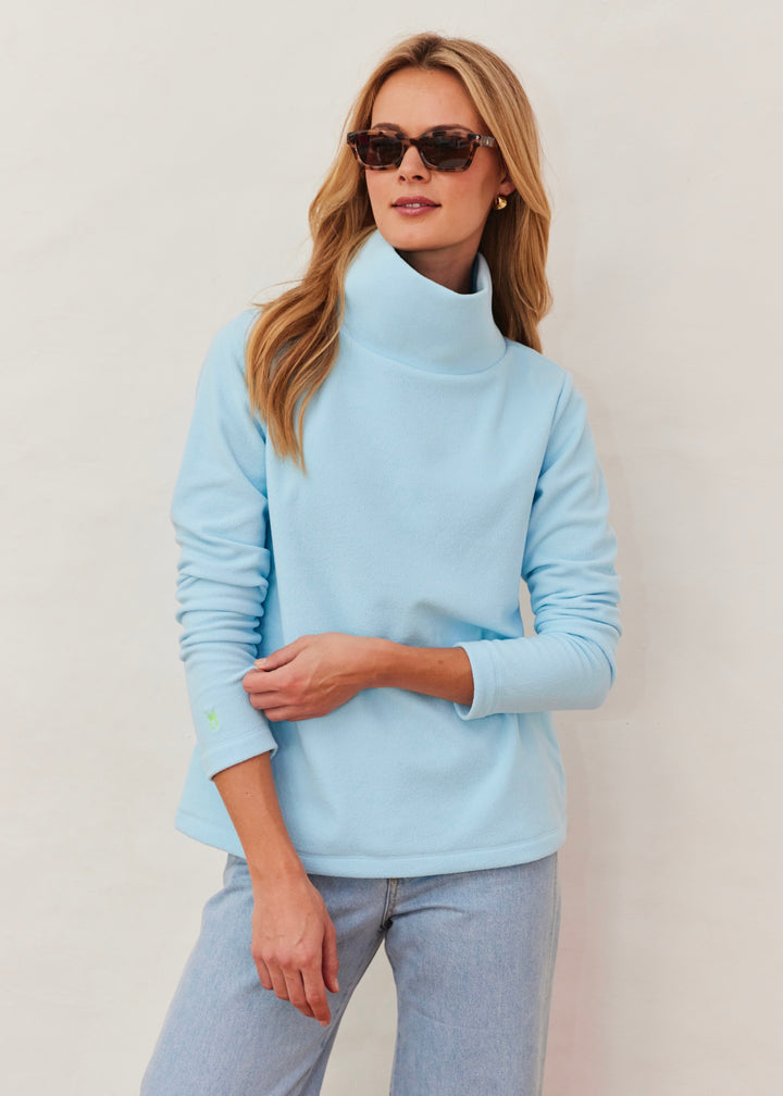 Greenpoint Turtleneck in Terry Fleece (Crystal Blue)