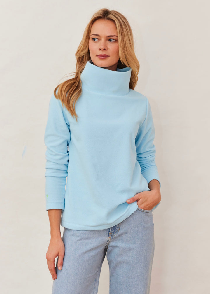 Greenpoint Turtleneck in Terry Fleece (Crystal Blue)