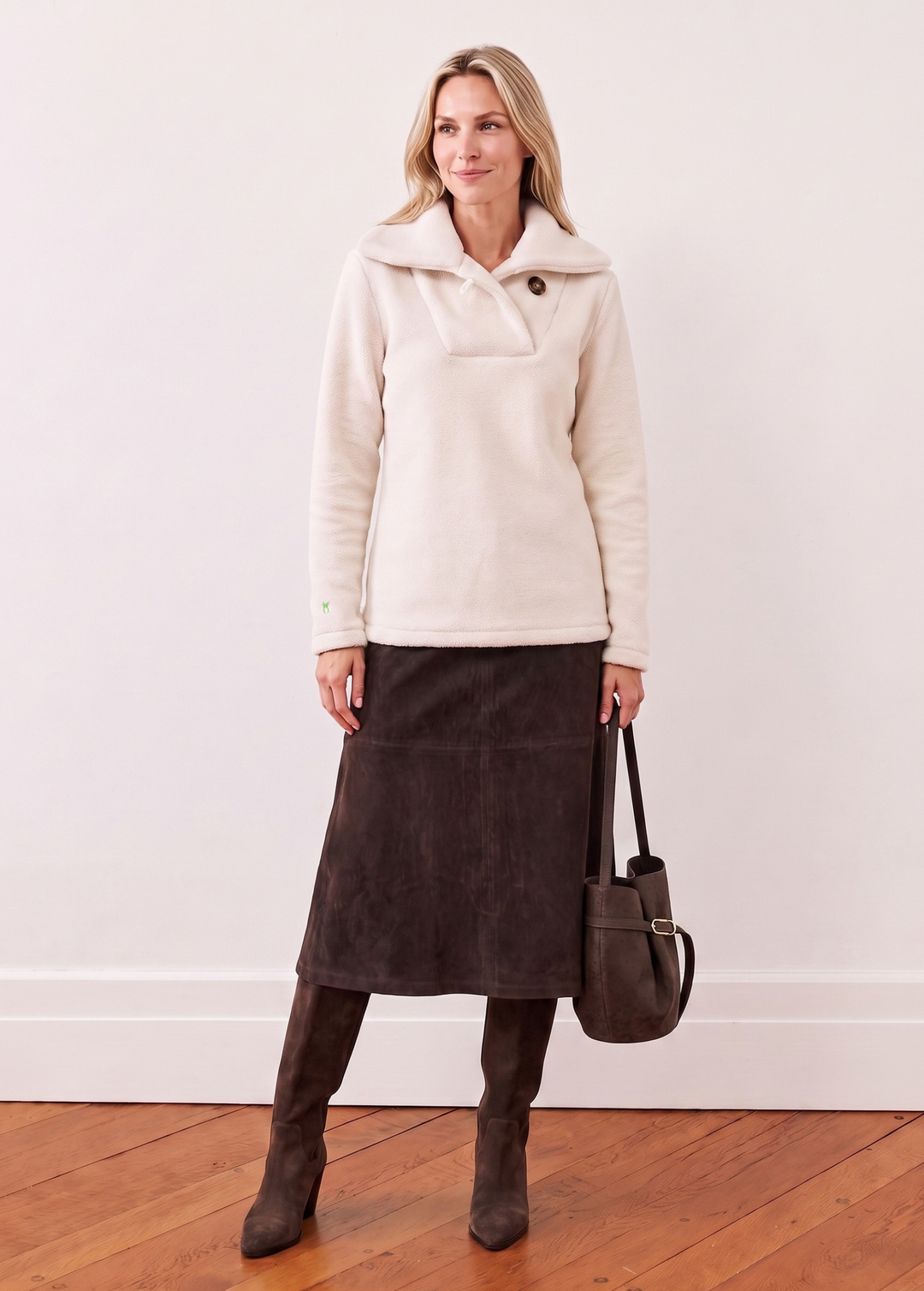 Griffith Pullover in Sherpa Fleece (Cream)
