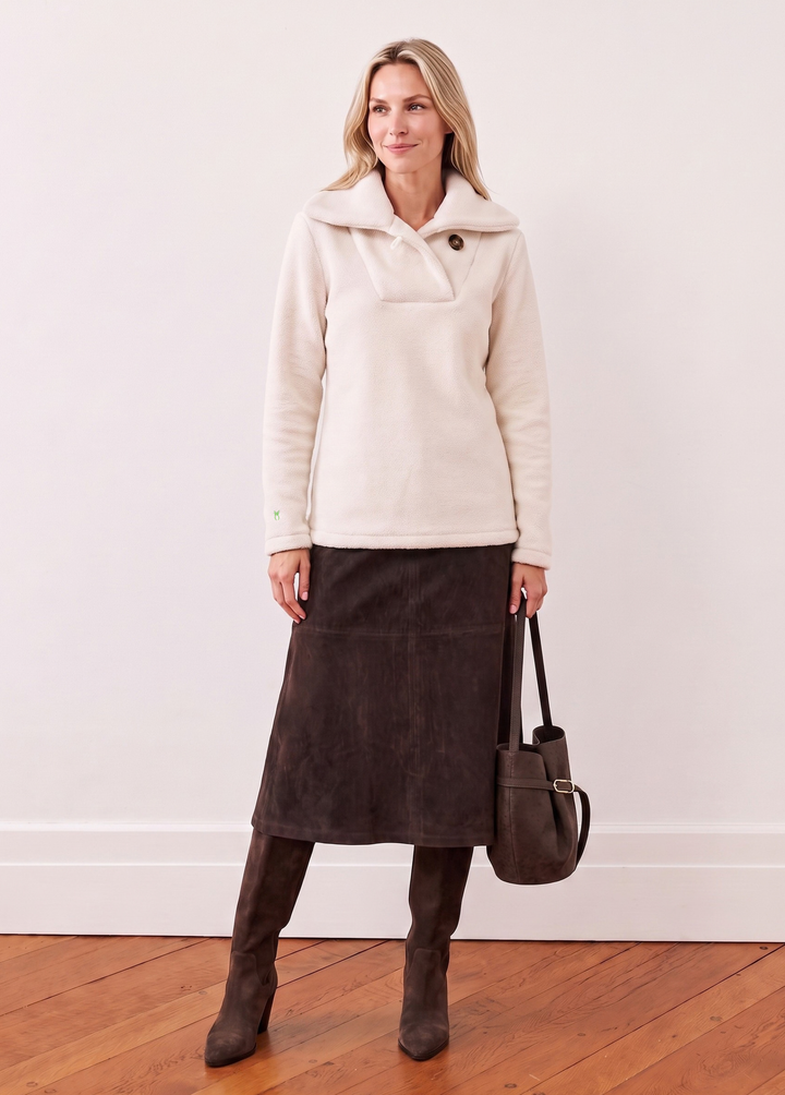 Griffith Pullover in Sherpa Fleece (Cream)