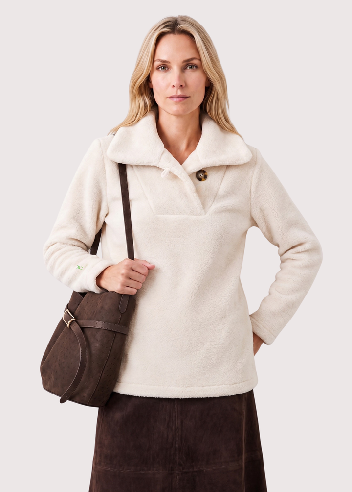 Griffith Pullover in Sherpa Fleece (Cream)