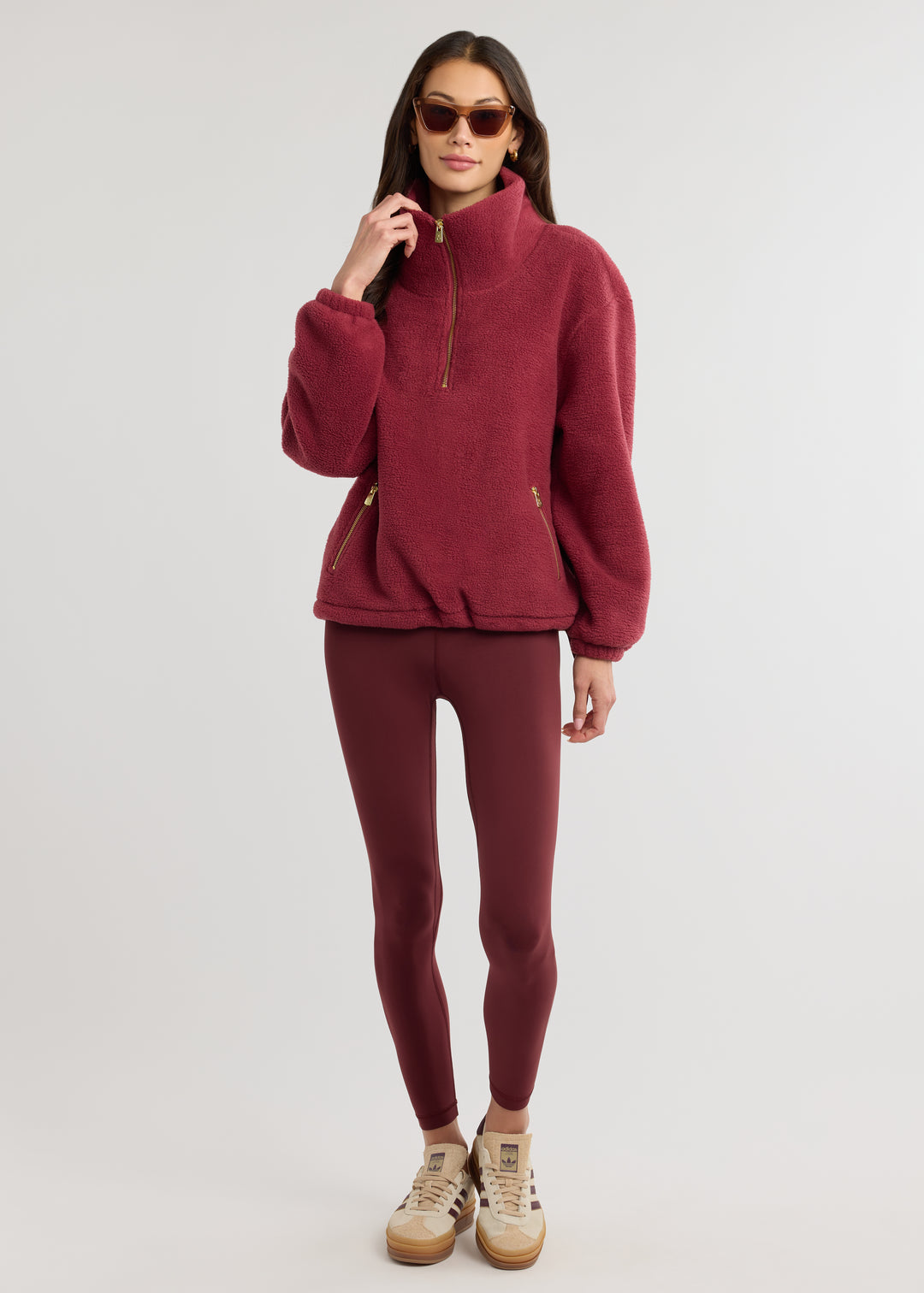 Hartley Pullover in Sherpa Fleece (Burgundy)