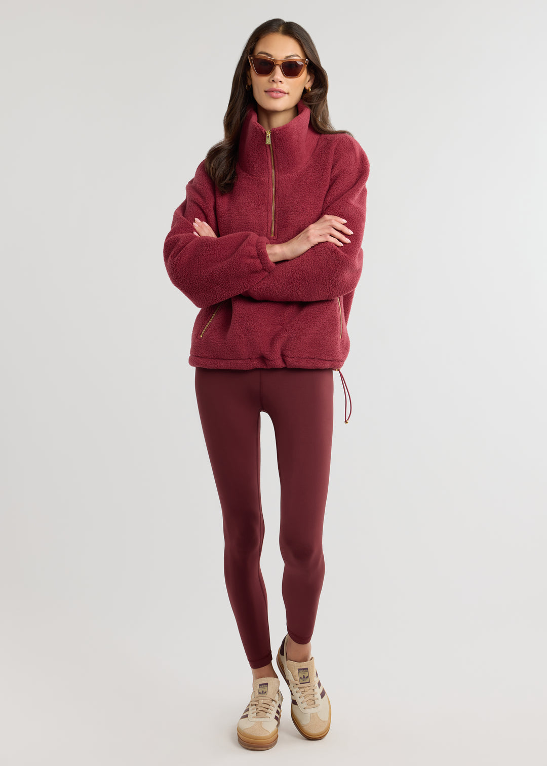 Hartley Pullover in Sherpa Fleece (Burgundy)