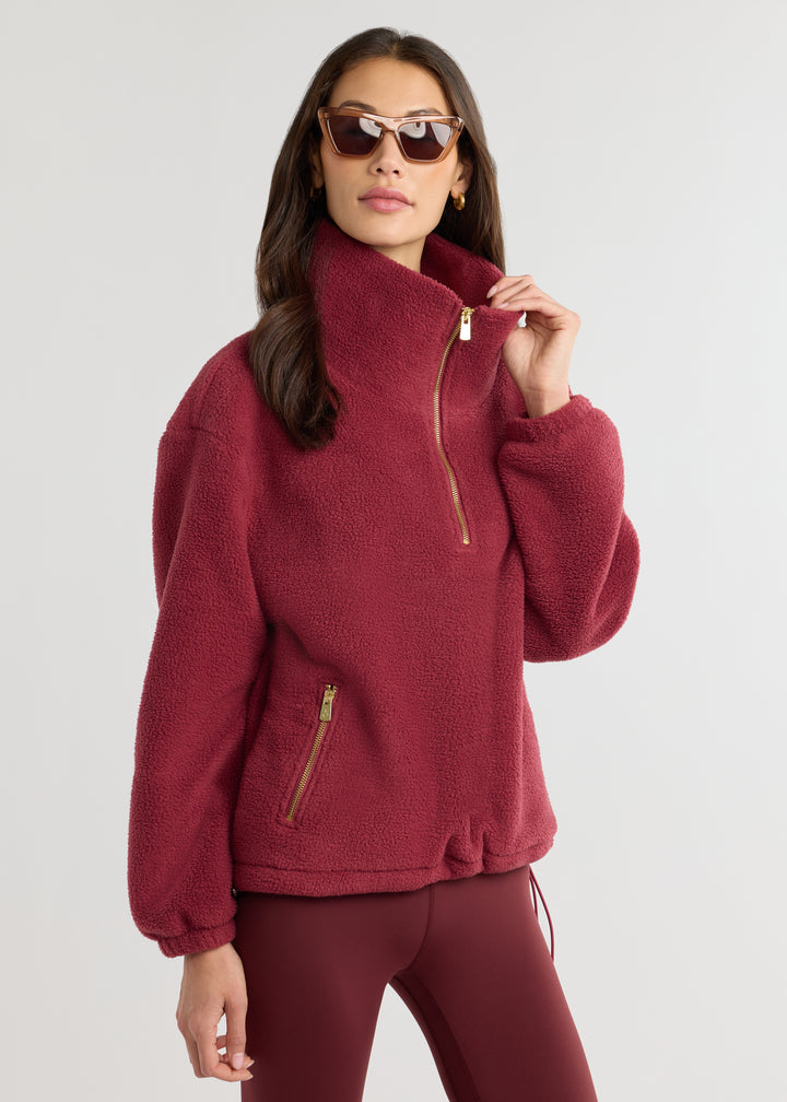 Hartley Pullover in Sherpa Fleece (Burgundy)