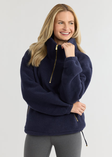 Hartley Pullover in Sherpa Fleece (Navy) – Dudley Stephens