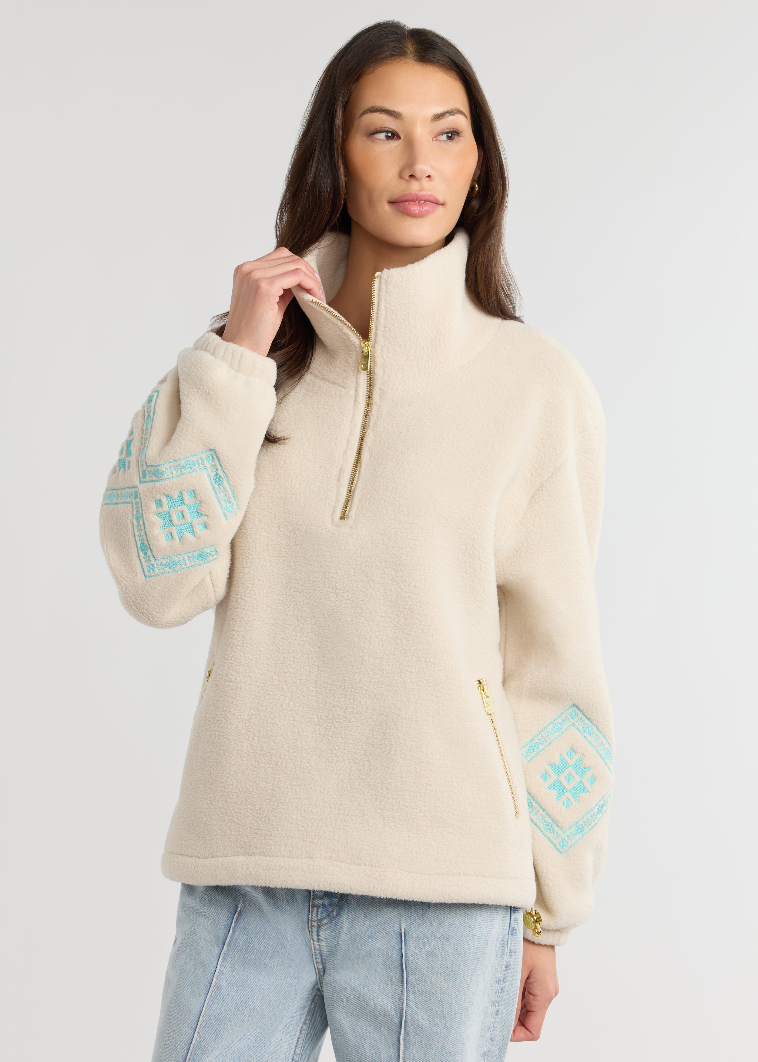 Hartley Pullover in Sherpa Fleece (Oatmeal) – Dudley Stephens