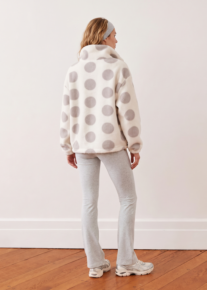 Hartley Pullover in Sherpa Fleece (Cream/Chateau Grey Dot)