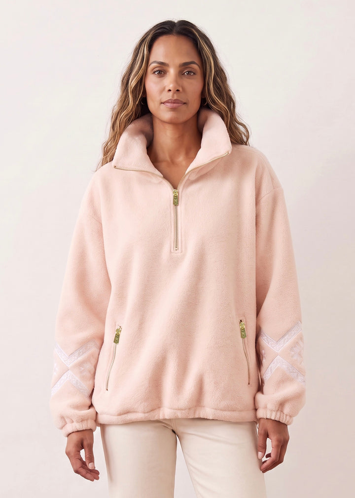 Hartley Pullover in Sherpa Fleece (Powder Blush)