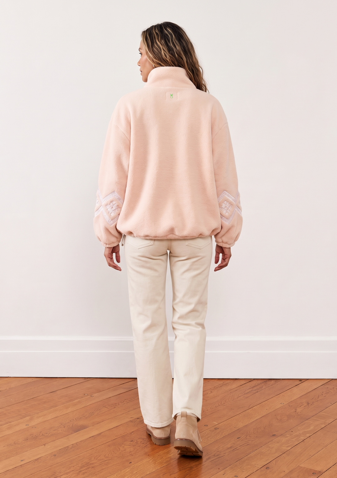 Hartley Pullover in Sherpa Fleece (Powder Blush)